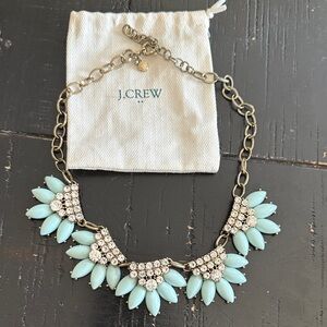 J. Crew Light Aqua Crystal Petal Necklace
